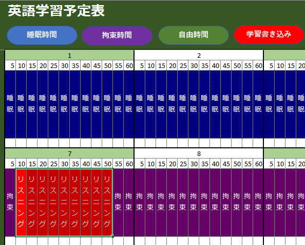 英語独学ソリューション 英語学習予定表 使い方